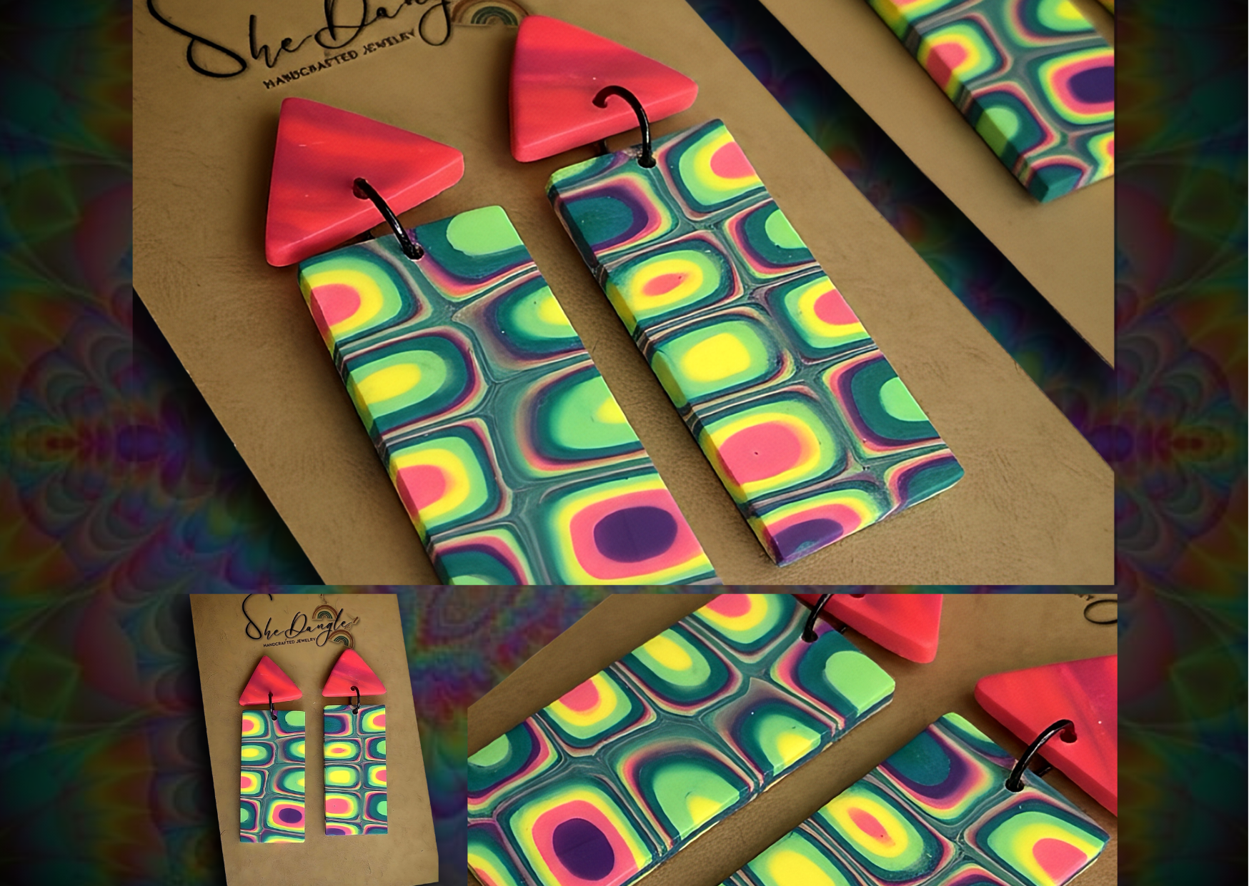 TrippyGrid Earrings